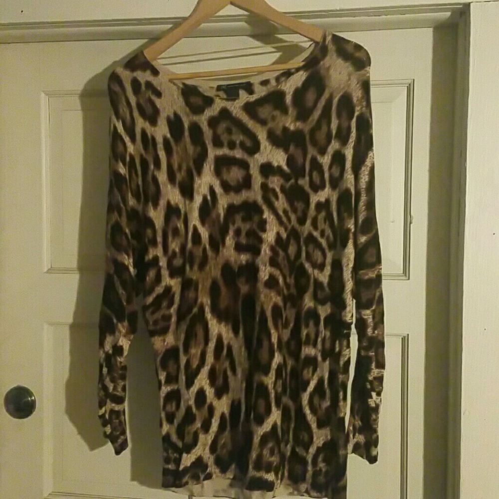 Long sleeve animal print blouse